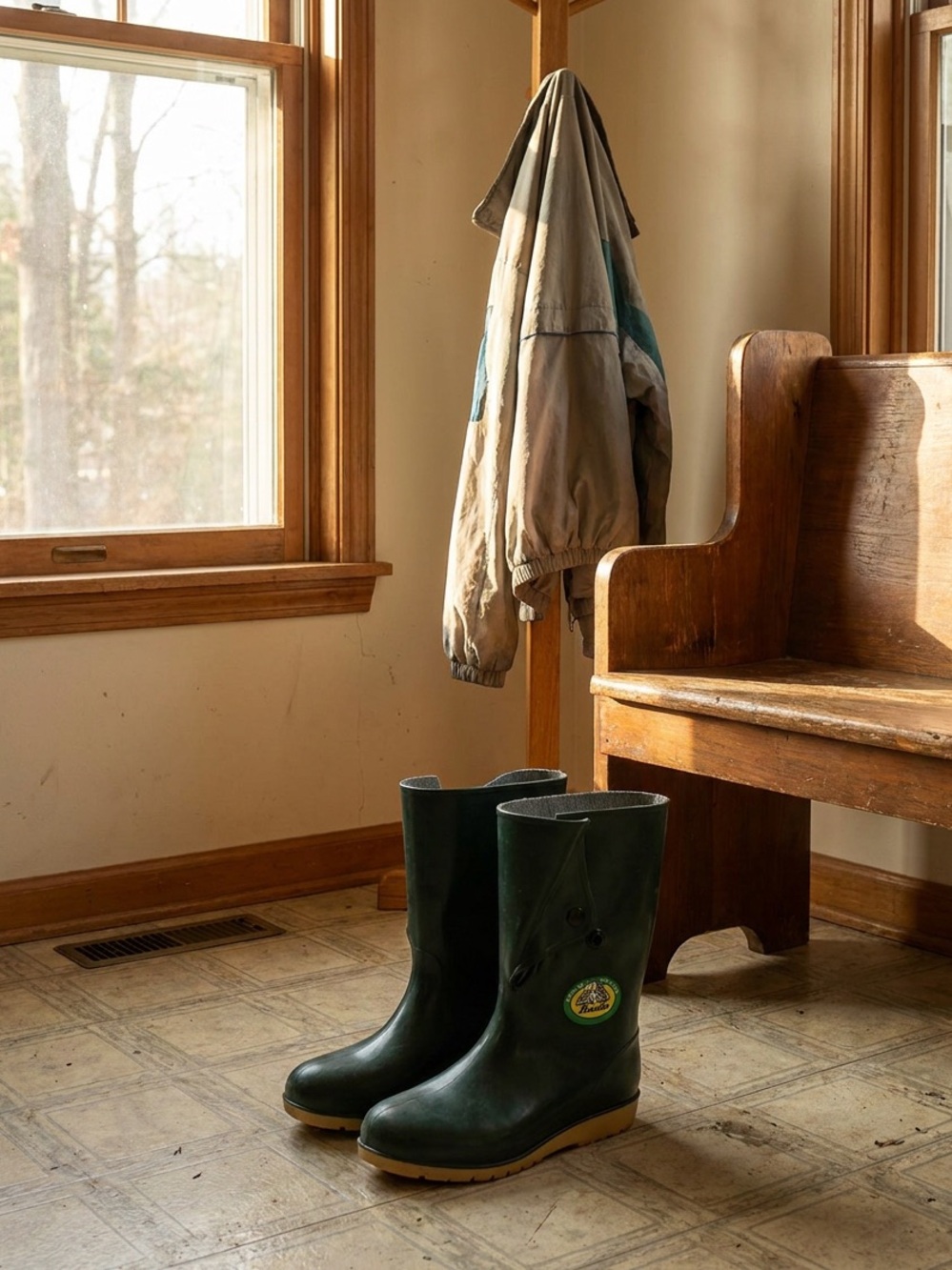 RARE 1989 Vintage BATA Made in USA Green Snap-Top Rain Boots - NWOB - Size 7